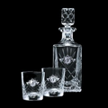 28 Oz. Cavanaugh Crystal Decanter & 2 Double Old Fashioned Glasses